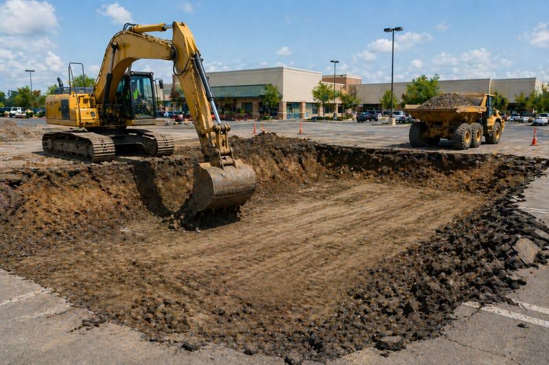 Parking Lot Excavation in Cumming, GA